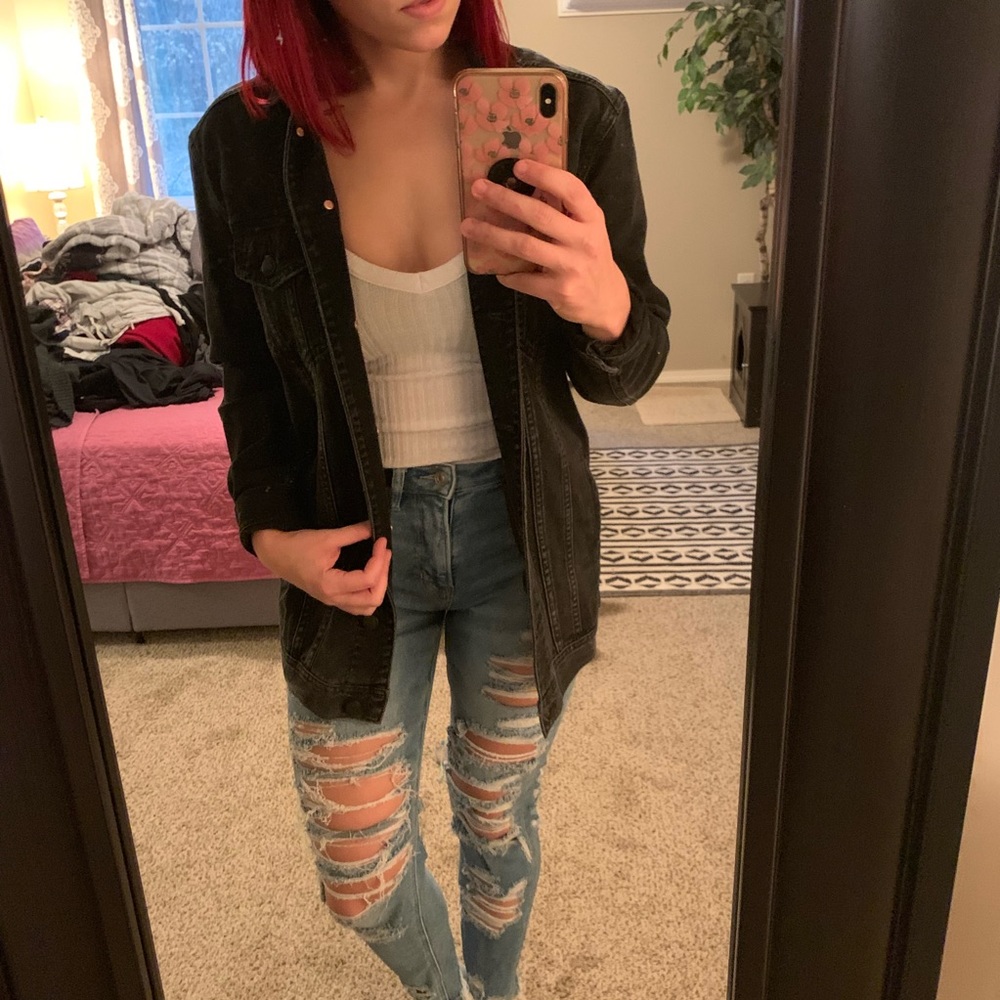 AE long denim jacket